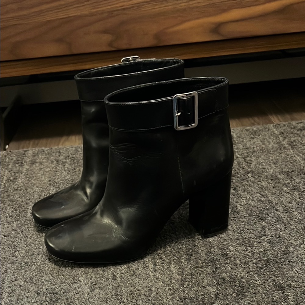Prada Black Ankle Boots with Chunky Heel